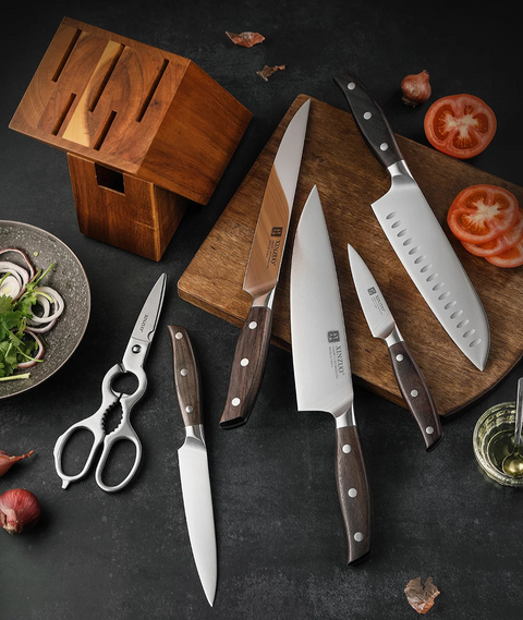 Professional Full 7 PCS Set German 1.4116 Stainless Steel Best Kitchen Knives