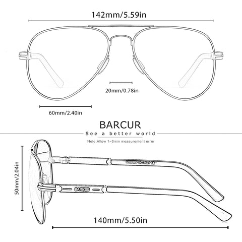BARCUR Photochromic Polarized Sun glasses for Men Sunglasses Fishing Hiking Eyewear Oculos Gafas De Sol