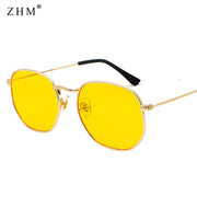 Sunglasses Men Square Metal Frame Pilot Mirror Women Luxury Eyewear