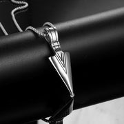Brand New Fashion Black Rectangle Pendant Necklace Men Trendy Simple Stainless Steel Chain Jewelry