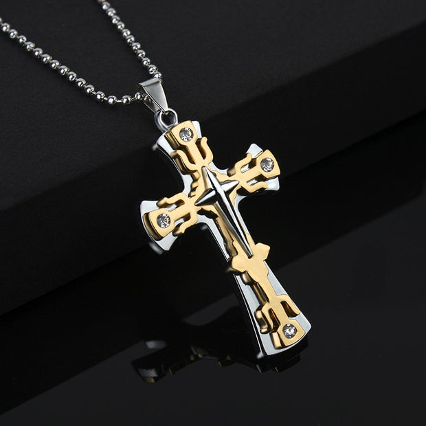 Brand New Fashion Black Rectangle Pendant Necklace Men Trendy Simple Stainless Steel Chain Jewelry