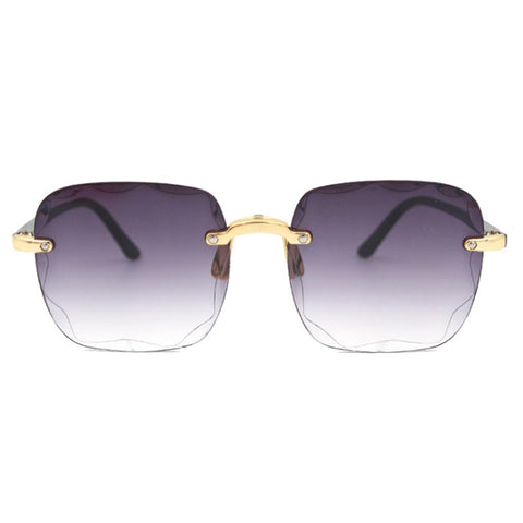Oulylan Women Rimless Sunglasses Luxury Square Sun Glasses Female Fashion Oversized Eyewear Pink Gradient Shades Goggles UV400