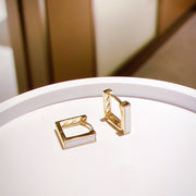 New Alloy Smooth Metal Hoop Earrings For Woman Fashion Jewelry Temperament Girl's Daily Wear Earrings