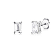 TOPGRILLZ New Classic 2-4mm Baguette Stud Earrings Iced Out Bling Cubic Zirconia Womens Earrings hypoallergenic Wedding Jewelry