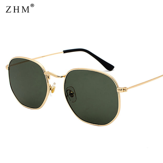 Sunglasses Men Square Metal Frame Pilot Mirror Women Luxury Eyewear