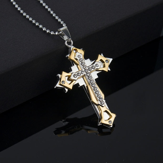 Brand New Fashion Black Rectangle Pendant Necklace Men Trendy Simple Stainless Steel Chain Jewelry
