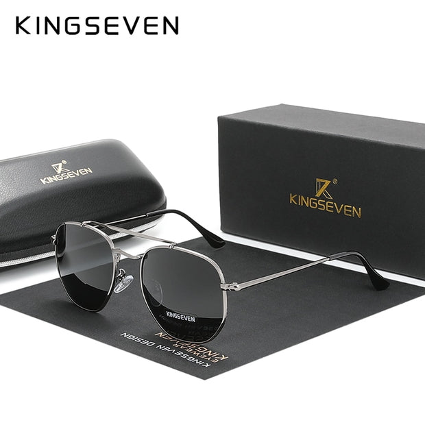 KINGSEVEN Men's Glasses Polarized Steampunk Round Sunglasses Men Retro Women Sun Glasses For Men Vintage Style