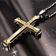 Brand New Fashion Black Rectangle Pendant Necklace Men Trendy Simple Stainless Steel Chain Jewelry