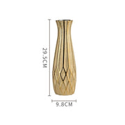30CM Luxury Europe Gold Ceramic Vase Home Decor Creative Design Porcelain Decorative Flower Vase For Wedding Decoration