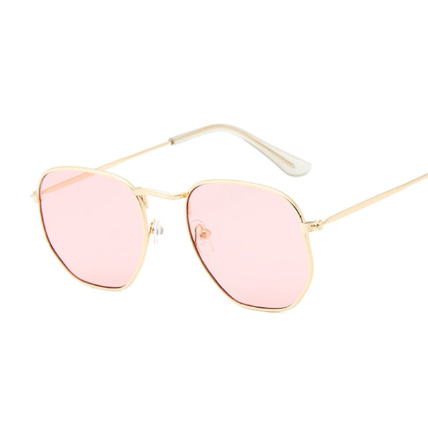 Fashion Polygon Sunglasses Woman/Man Brand Designer Sunglasses Female Candy Color Alloy Mirror Street Beat Oculos De Sol