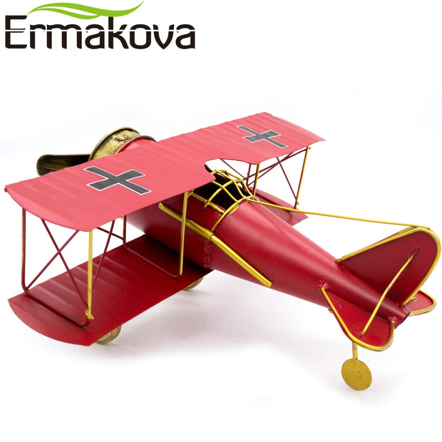 29CM or 27cm Metal Handmade Crafts Aircraft Model Biplane Home Decor Furnishing Art