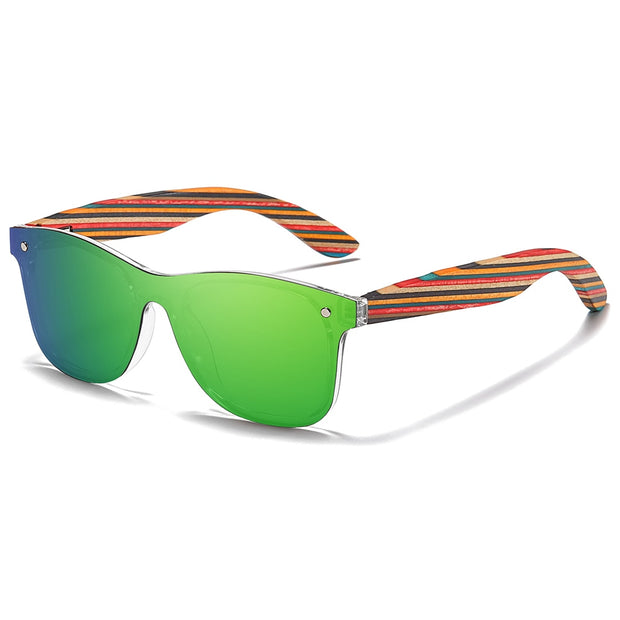 GM Color Skateboard Wooden Sunglasses Women Polarized Fashion Sun Glasses Original Wood Oculos de sol masculino