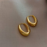 New Alloy Smooth Metal Hoop Earrings For Woman Fashion Jewelry Temperament Girl's Daily Wear Earrings