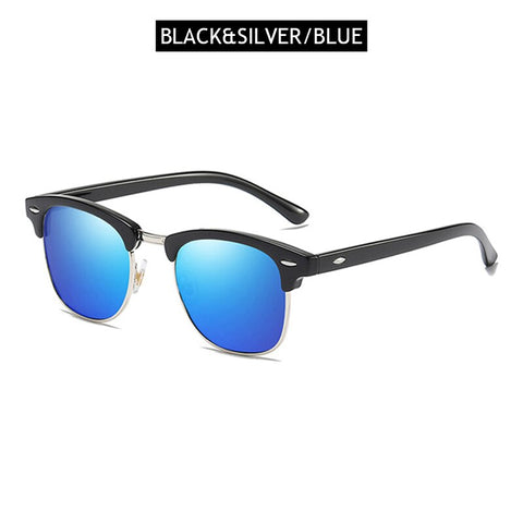 FUQIAN Classic Sunglasses Polarized Men Retro Square Rivet Sunglasses Women Male Driving Glasses UV400