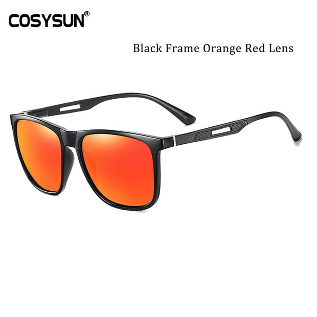 Fashion Men Driving Sunglasses Al-Mg Legs Men UV400 Polarized Square TR Frame