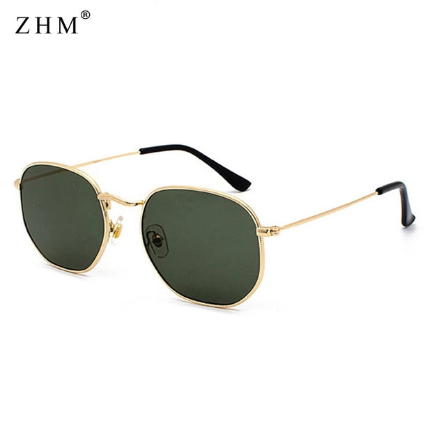 Sunglasses Men Square Metal Frame Pilot Mirror Women Luxury Eyewear