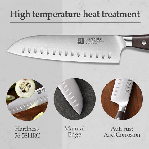 Professional Full 7 PCS Set German 1.4116 Stainless Steel Best Kitchen Knives