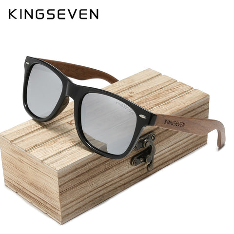 New Black Walnut Sunglasses Wood Polarized  Men's Handmade UV400 Protection With Wooden Box
