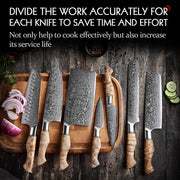Kitchen Knife Set 67 Layers Damascus Japanese Steel Knives Accessories Professional Cooking Tools
