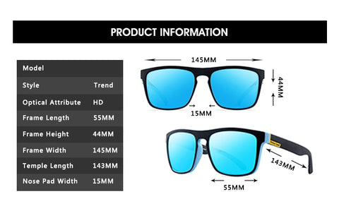 DJXFZLO 2023 New Fashion Guy's Sun Glasses Polarized Sunglasses Men Classic Design Mirror Square Ladies Sun Glasses Women