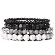 Men Bracelet Set Labradorite Hematite Bracelet Lava Tiger Eye Wrap Charm Bracelet Energy Protection Wristbands Pulsera Hombre