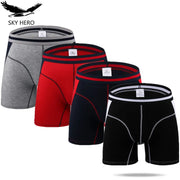 4 unids/lote Boxers largos ropa interior para hombre calzoncillos pantalones cortos Slip