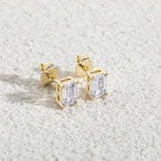 TOPGRILLZ New Classic 2-4mm Baguette Stud Earrings Iced Out Bling Cubic Zirconia Womens Earrings hypoallergenic Wedding Jewelry