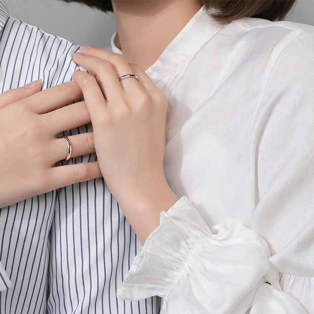 Modian Genuine 925 Sterling Silver Classic Romantic Adjustable Sun & Moon Couple Lover Finger Ring For Women Wedding Jewelry