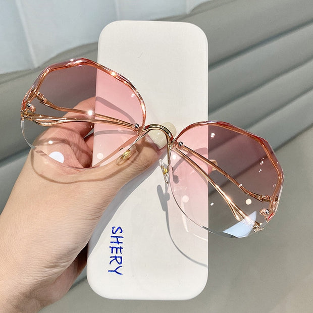 Rimless Fashion Sunglasses Women Tide Luxury