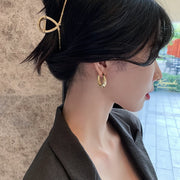 New Alloy Smooth Metal Hoop Earrings For Woman Fashion Jewelry Temperament Girl's Daily Wear Earrings