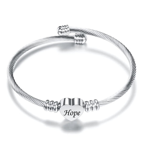 Gift Heart Charm Bracelets New Stainless Steel Cuff Jewelry Bracelet Bangle