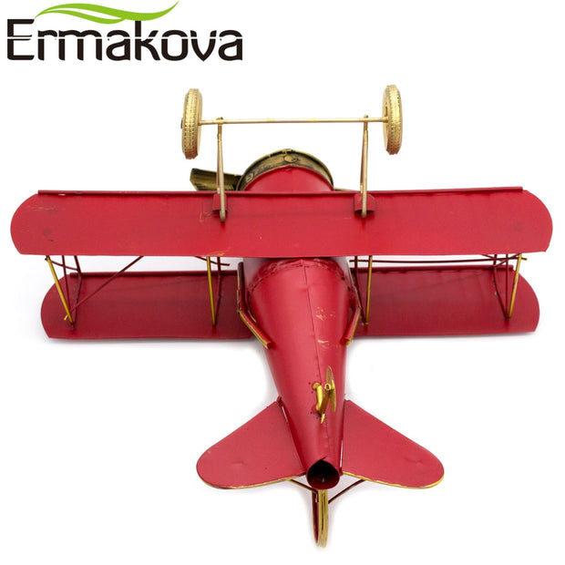 29CM or 27cm Metal Handmade Crafts Aircraft Model Biplane Home Decor Furnishing Art