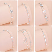 925 Sterling Silver Lucky Bead Charm Bracelet For Women Chain Round Bangles Fashion Luxury Quality Jewelry Christmas Accessories