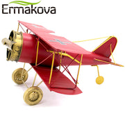 29CM or 27cm Metal Handmade Crafts Aircraft Model Biplane Home Decor Furnishing Art