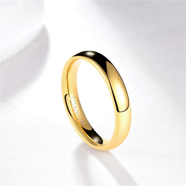 Kolmnsta Rose Gold Ring for Women 4mm Wedding Band for Female Titanium Unisex Classic Ring Men 5 Colors Provide Size 3.5-14.5