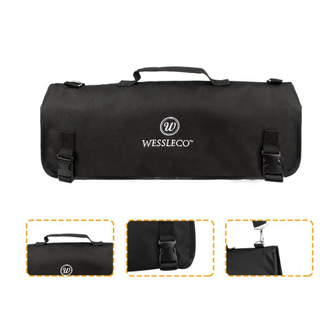 Portable Knife Roll Bag Oxford Multiple Pockets Kitchen Utensils Chef Storage Bag Camping Trip Carry Case Bag