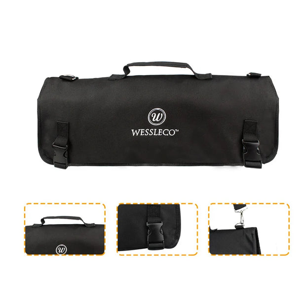 Portable Knife Roll Bag Oxford Multiple Pockets Kitchen Utensils Chef Storage Bag Camping Trip Carry Case Bag