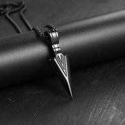 Brand New Fashion Black Rectangle Pendant Necklace Men Trendy Simple Stainless Steel Chain Jewelry