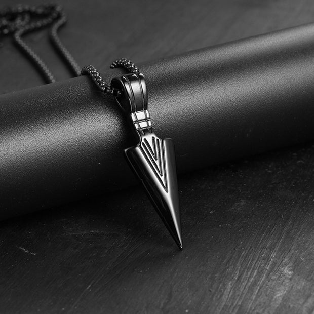 Brand New Fashion Black Rectangle Pendant Necklace Men Trendy Simple Stainless Steel Chain Jewelry