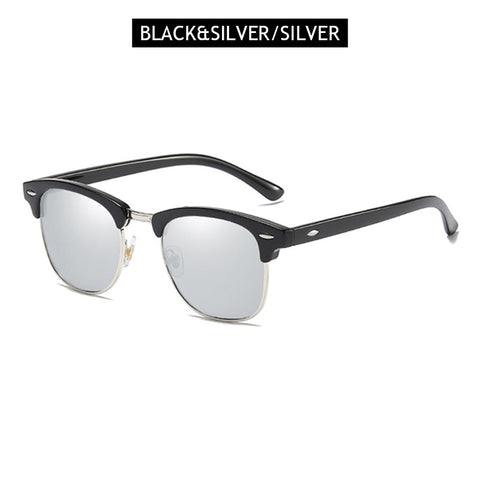 FUQIAN Classic Sunglasses Polarized Men Retro Square Rivet Sunglasses Women Male Driving Glasses UV400