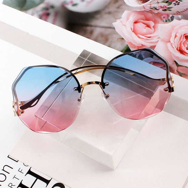 Rimless Fashion Sunglasses Women Tide Luxury