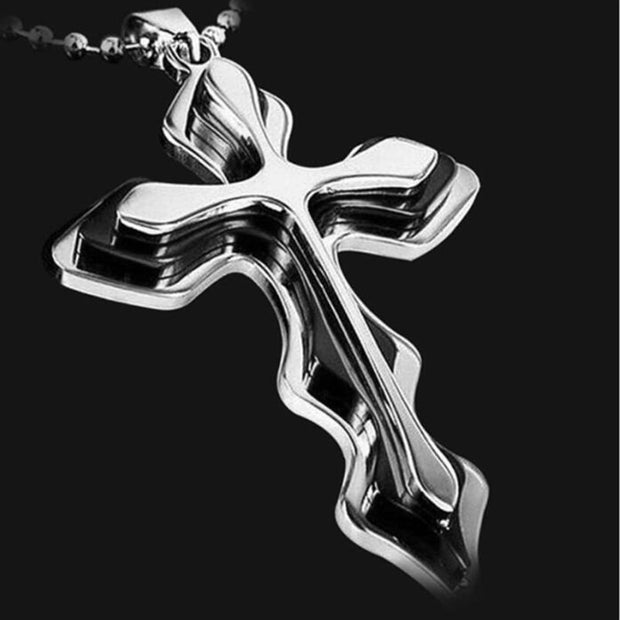 Brand New Fashion Black Rectangle Pendant Necklace Men Trendy Simple Stainless Steel Chain Jewelry