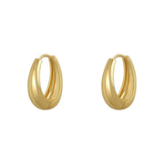 New Alloy Smooth Metal Hoop Earrings For Woman Fashion Jewelry Temperament Girl's Daily Wear Earrings