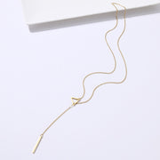 DOTIFI For Women Necklaces Innovation Double Pendant Long Chain Openwork Triangle and Baguette Stainless Steel Necklace