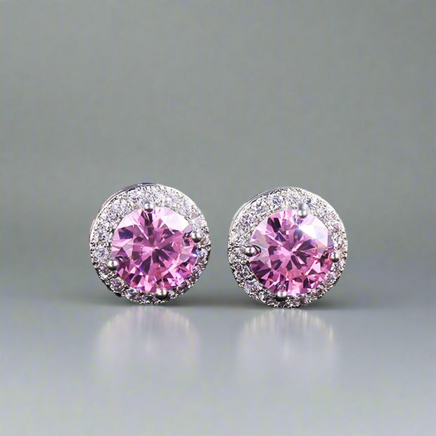 Luxury CZ Stud Earrings For Women Romantic Elegant for Daily Use.