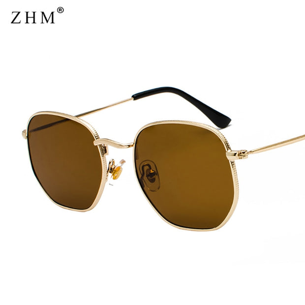 Sunglasses Men Square Metal Frame Pilot Mirror Women Luxury Eyewear