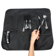 Portable Knife Roll Bag Oxford Multiple Pockets Kitchen Utensils Chef Storage Bag Camping Trip Carry Case Bag