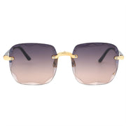 Oulylan Women Rimless Sunglasses Luxury Square Sun Glasses Female Fashion Oversized Eyewear Pink Gradient Shades Goggles UV400
