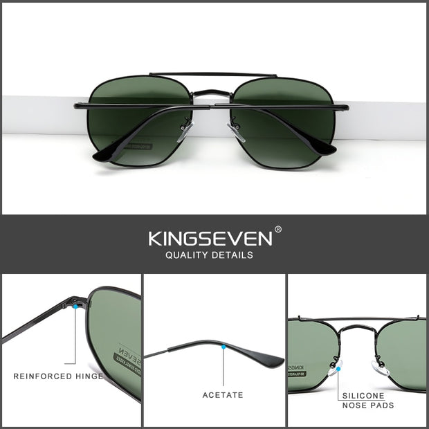 KINGSEVEN Men's Glasses Polarized Steampunk Round Sunglasses Men Retro Women Sun Glasses For Men Vintage Style