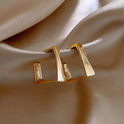 New Alloy Smooth Metal Hoop Earrings For Woman Fashion Jewelry Temperament Girl's Daily Wear Earrings
